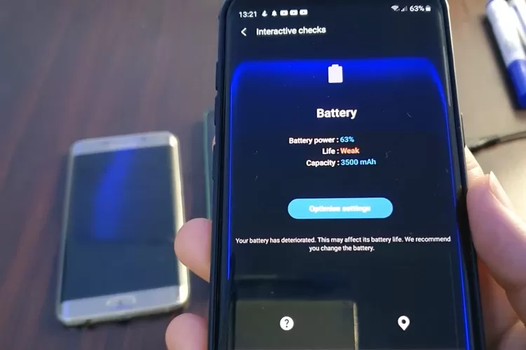 cara cek kesehatan baterai samsung