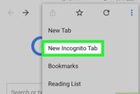 cara mengaktfikan mode incognito