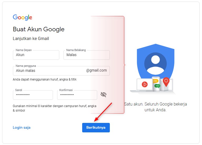 cara membuat akun gmail tanpa menggunakan nomor hp