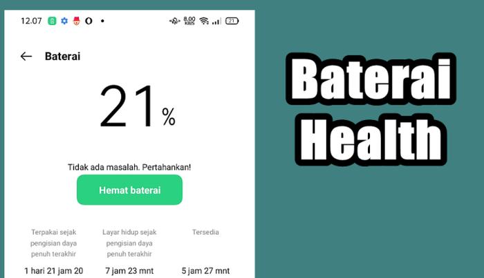 cara cek battery health oppo