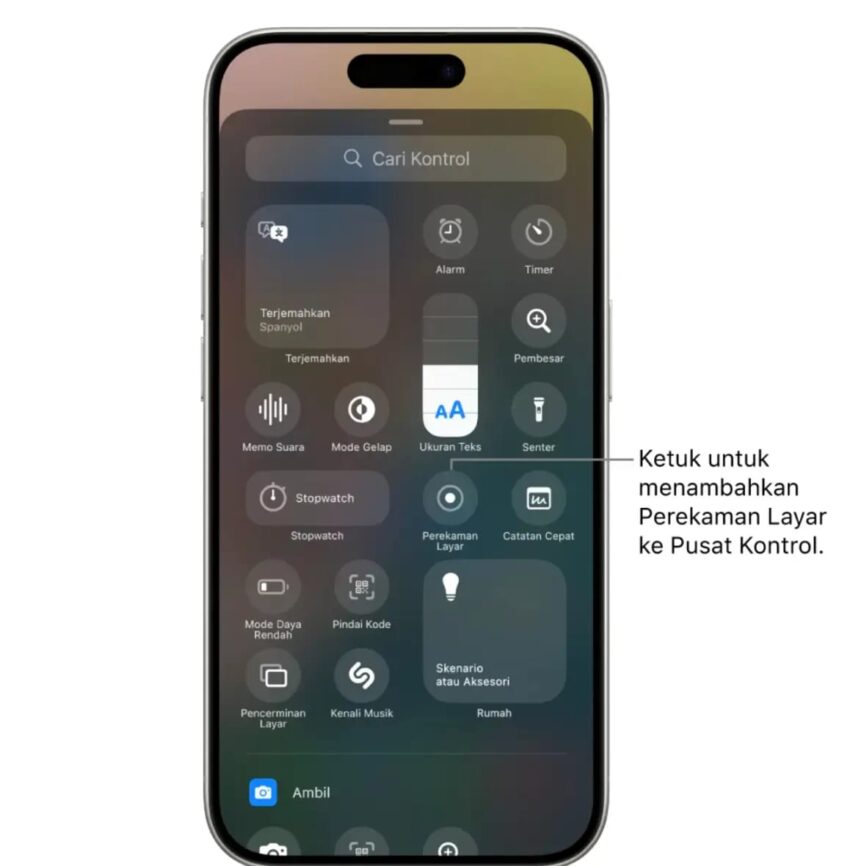 cara merekam layar di iphone