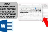 cara membuat tanda centang di word