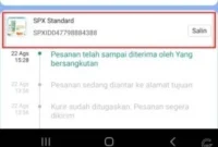 cara cek resi shopee