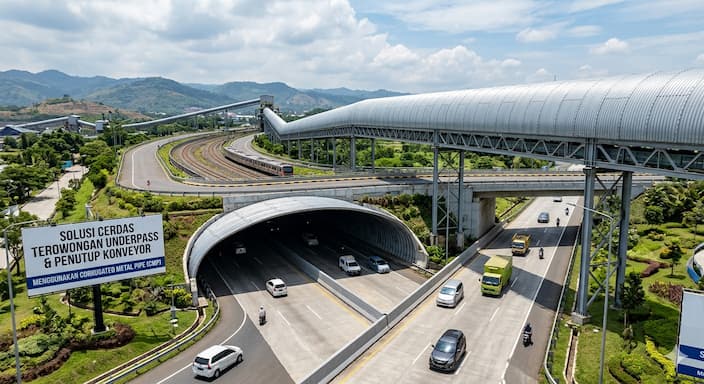 Solusi Cerdas Terowongan Underpass dan Penutup Konveyor Menggunakan Corrugated Metal Pipe 1 Solusi Cerdas Terowongan Underpass dan Penutup Konveyor Menggunakan Corrugated Metal Pipe